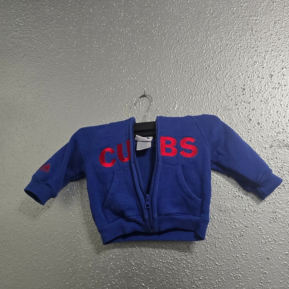 Majestic Chicago Cubs Infant Royal Blue Zip Up Hoodie Sweatshirt 12M MLB